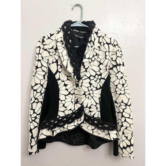 Vintage Y2K 90s Tricot Chic Italian Floral Blazer $350+ Grunge Chic 42 US 6 - Picture 2 of 13